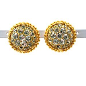 Beautiful, quality, rhinestone large clip earrings